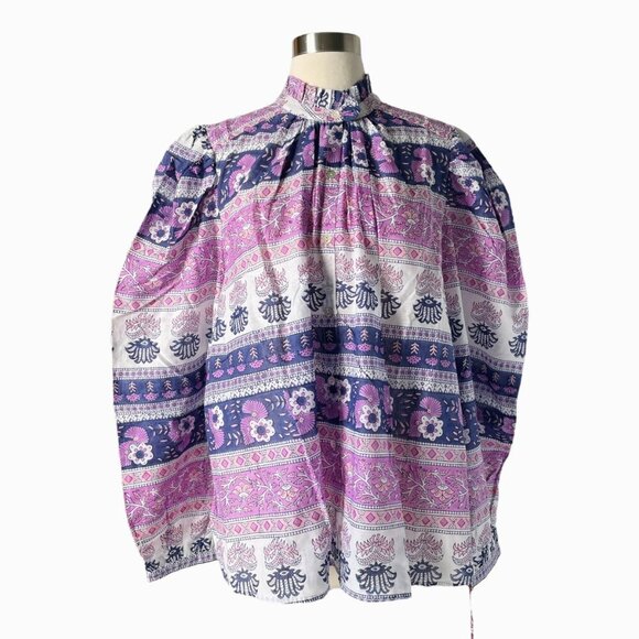 Alix of Bohemia Annabel Lavender Dawn Shirt Purple Blouse XL Cotton - Picture 11 of 11